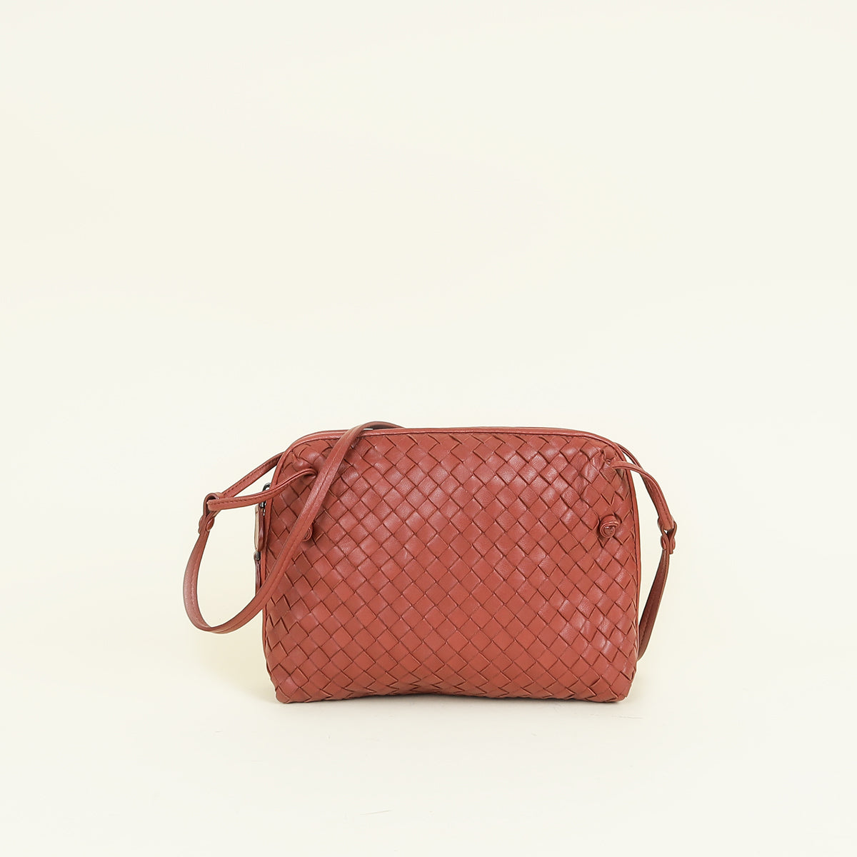 Bottega Veneta Reddish Brown Intrecciato Nodini Crossbody Bag