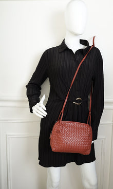 Bottega Veneta Reddish Brown Intrecciato Nodini Crossbody Bag