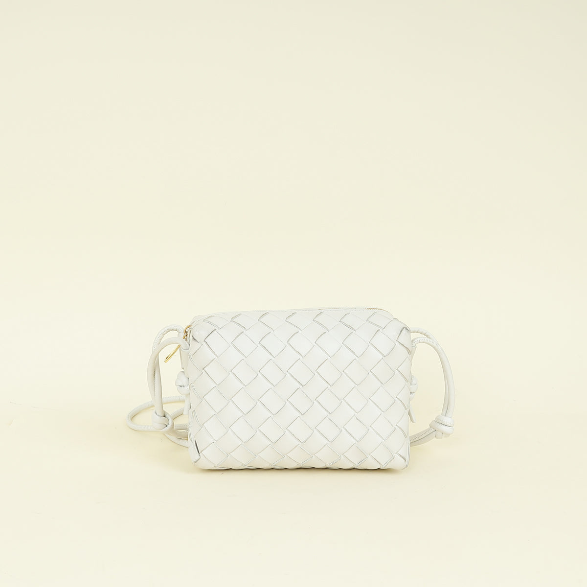 Bottega Veneta White Mini Loop Camera Bag