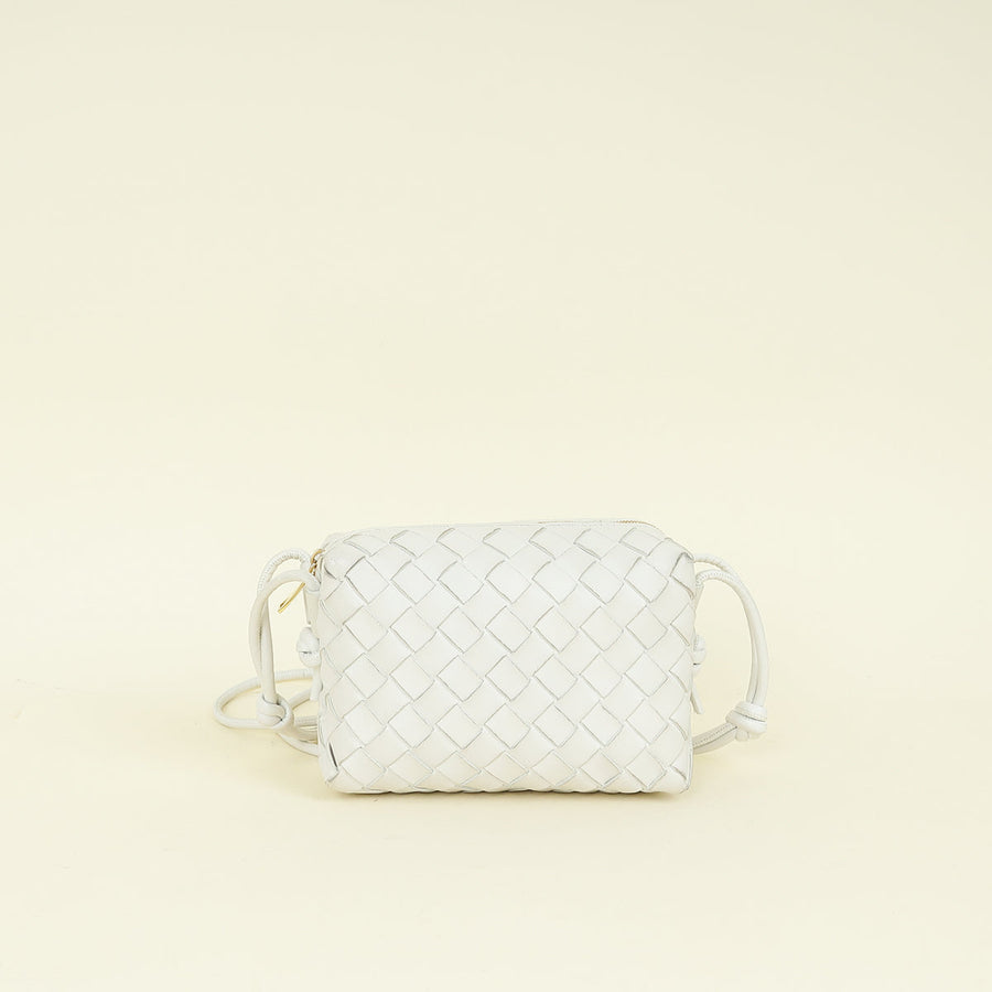 Bottega Veneta White Mini Loop Camera Bag