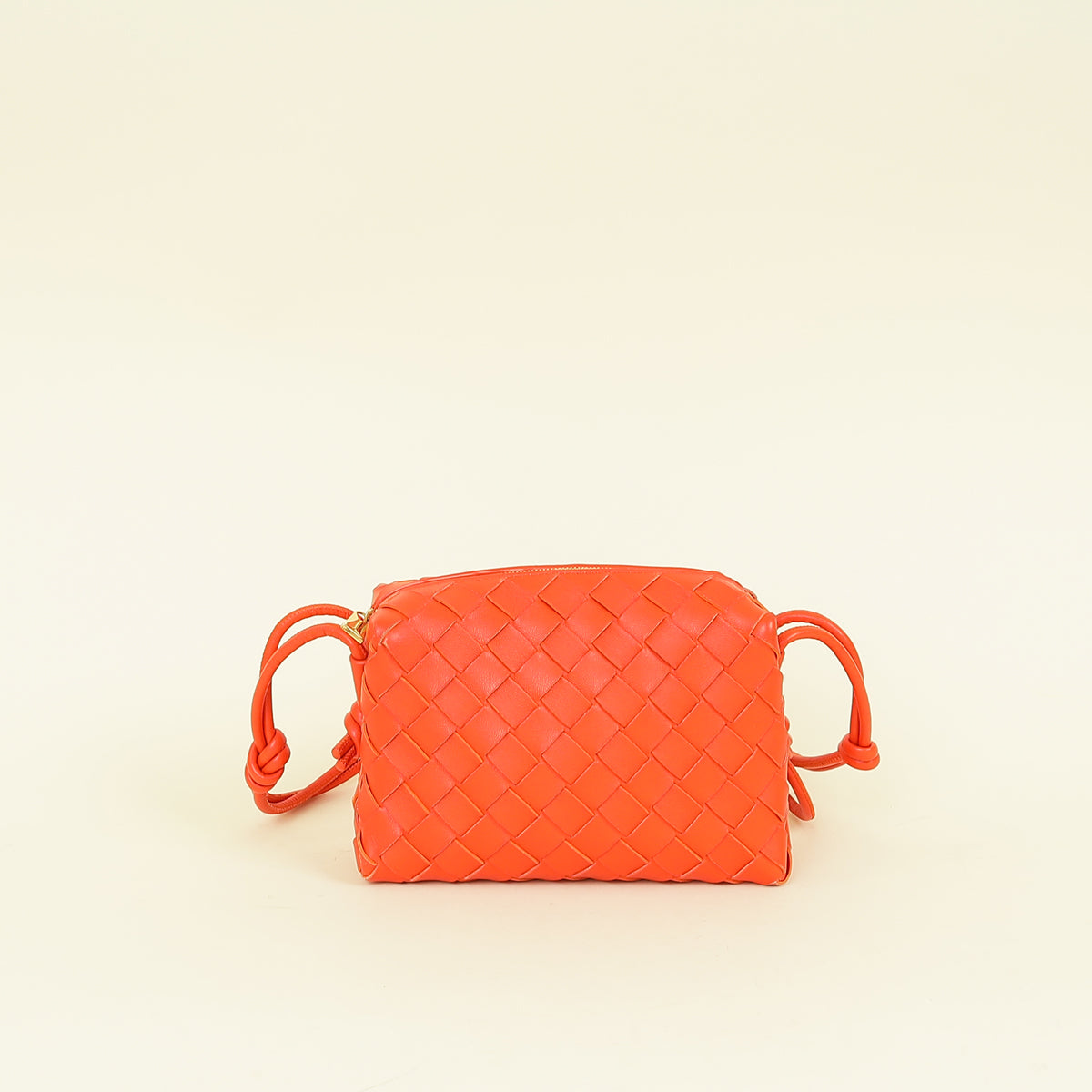 Bottega Veneta Orange Intrecciato Mini Loop Camera Bag