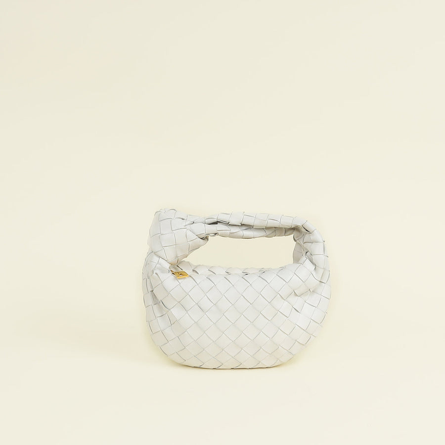 Bottega Veneta White Intrecciato Mini Jodie Bag