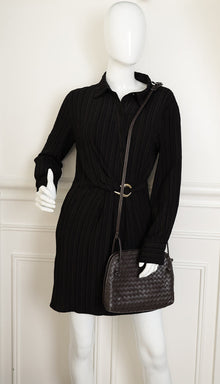 Bottega Veneta Brown Intrecciato Nodini Crossbody Bag