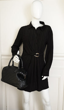 Bottega Veneta Black Padded Intrecciato Bauletto Bag