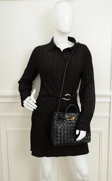 Bottega Veneta Black Intrecciato Andiamo Small Tote Bag