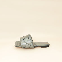 Bottega Veneta Metallic Grey Intrecciato Lido Flat Sandals 36.5