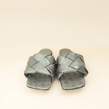 Bottega Veneta Metallic Grey Intrecciato Lido Flat Sandals 36.5