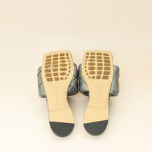 Bottega Veneta Metallic Grey Intrecciato Lido Flat Sandals 36.5