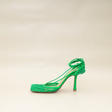 Bottega Veneta Green Stretch Lace Up Sandal 37.5