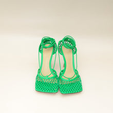 Bottega Veneta Green Stretch Lace Up Sandal 37.5