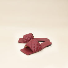 Bottega Veneta Burgundy Padded Slide Sandals 38.5