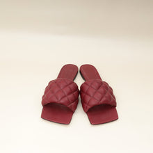 Bottega Veneta Burgundy Padded Slide Sandals 38.5