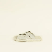 Bottega Veneta Neutral Intreccio Plat Mule 38
