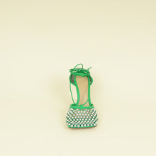Bottega Veneta Parakeet Sparkle Stretch Lace-Up Sandal 38