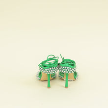 Bottega Veneta Parakeet Sparkle Stretch Lace-Up Sandal 38