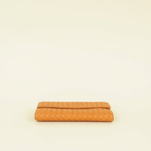 Bottega Veneta Orange Intrecciato Leather Flap Continental Wallet
