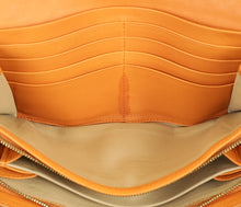 Bottega Veneta Orange Intrecciato Leather Flap Continental Wallet