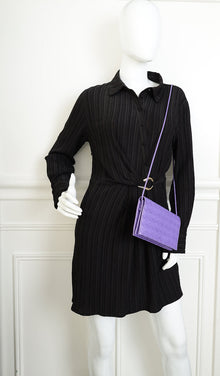 Bottega Veneta Purple Intrecciato Wallet on Strap