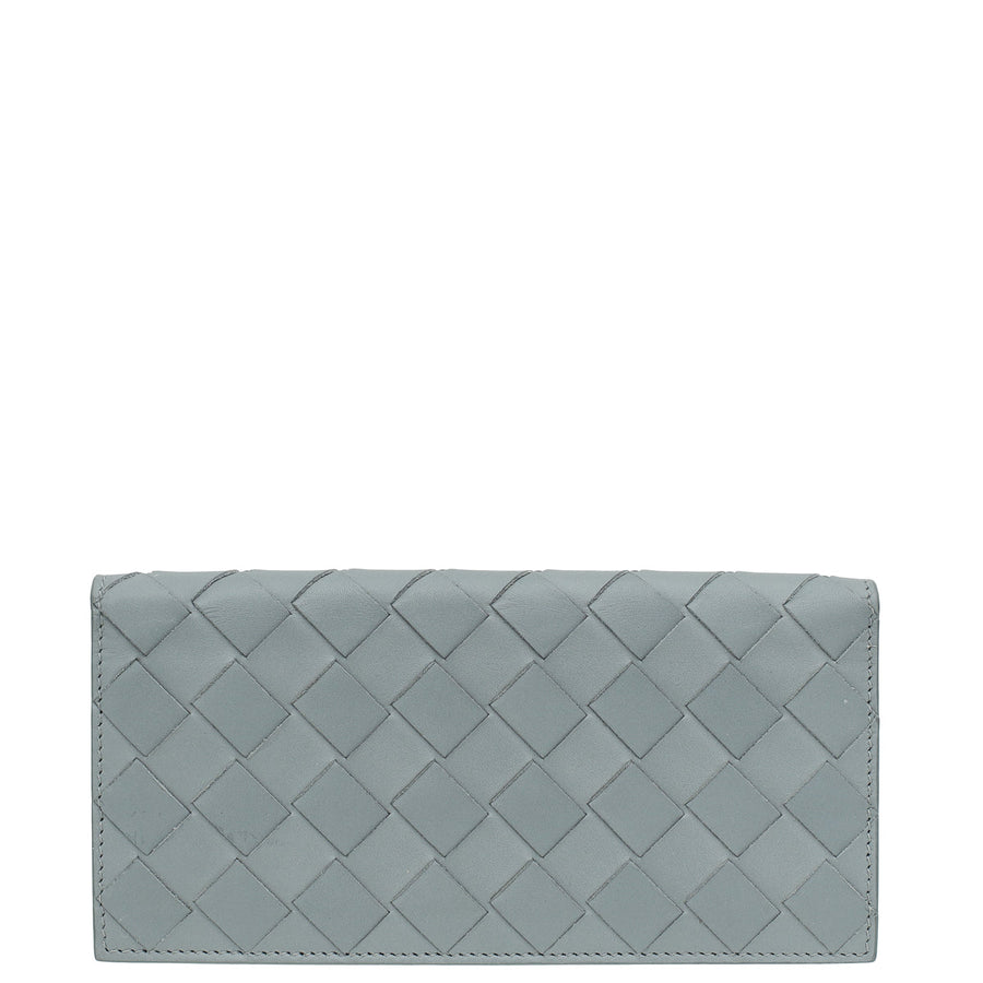Bottega Veneta Grey Intrecciato Long Wallet
