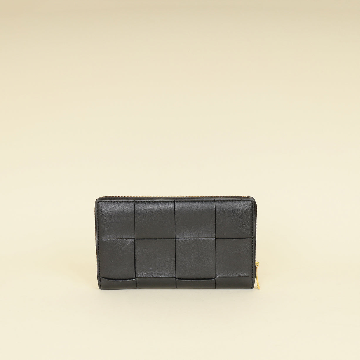 Bottega Veneta Black Cassette Zip Around Wallet