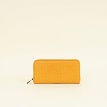 Bottega Veneta Mustard Intrecciato Zip Wallet