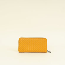 Bottega Veneta Mustard Intrecciato Zip Wallet