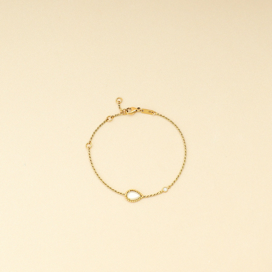 Boucheron 18K Yellow Gold MOP Diamond Serpent Boheme XS Bracelet