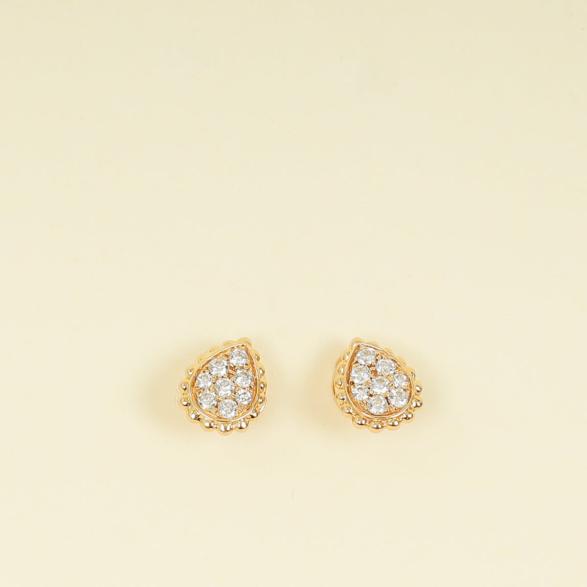 Boucheron 18K Rose Gold Diamond Serpent Bohème XS Motif Stud Earrings