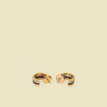 Boucheron 18K Tri Gold Diamond Quatre Classique Mini Hoop Earrings