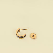 Boucheron 18K Tri Gold Diamond Quatre Classique Mini Hoop Earrings