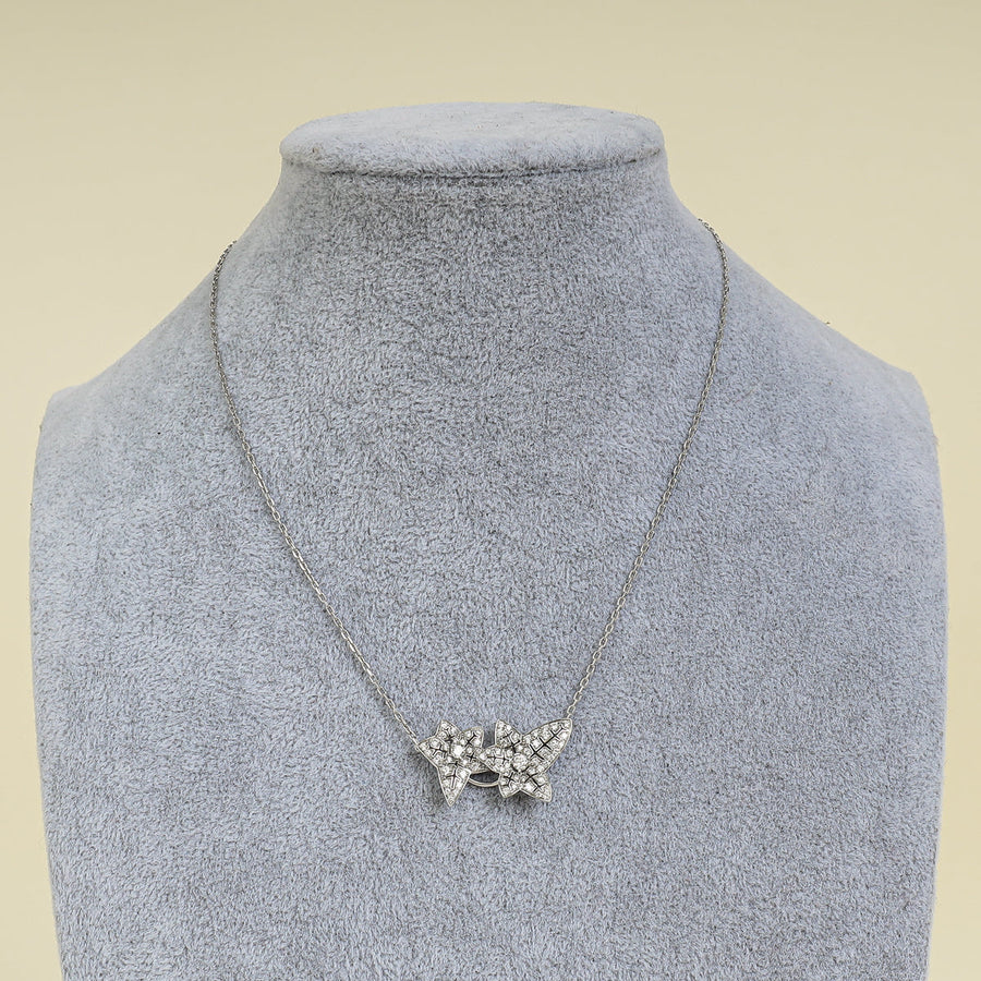 Boucheron 18K White Gold Lierre de Paris Diamond Necklace