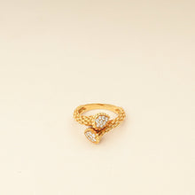 Boucheron 18K Yellow Gold Diamond Serpenti Bohème Toi et Moi Ring S Motif 53