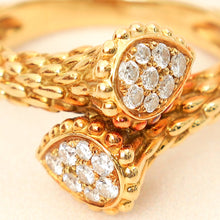 Boucheron 18K Yellow Gold Diamond Serpenti Bohème Toi et Moi Ring S Motif 53