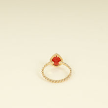 Boucheron 18K Yellow Gold Serpent Bohème Small Motif Carnelian Ring 55