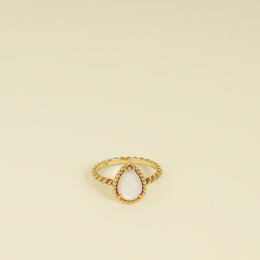 Boucheron 18K Yellow Gold Serpent Boheme MOP Small Model Ring 52