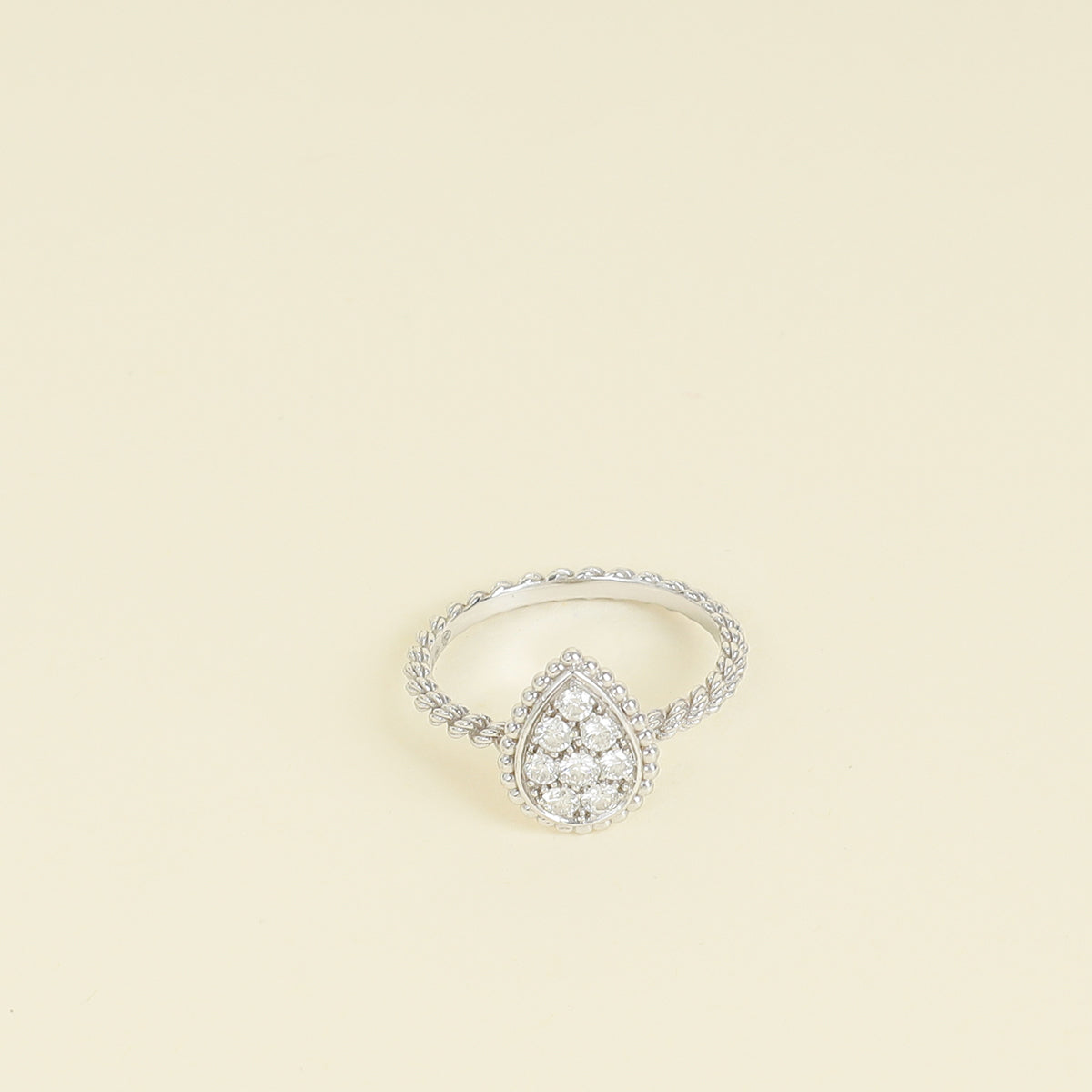 Boucheron 18K White Gold Serpent Boheme Diamond Ring 55
