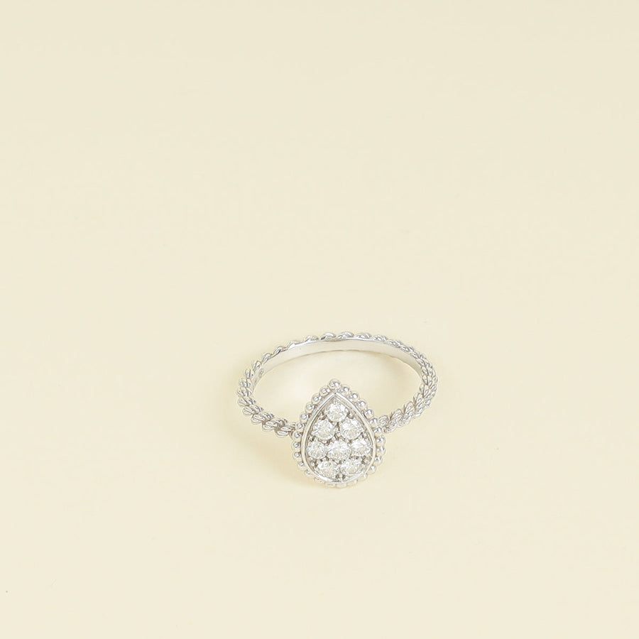Boucheron 18K White Gold Serpent Boheme Diamond Ring 55