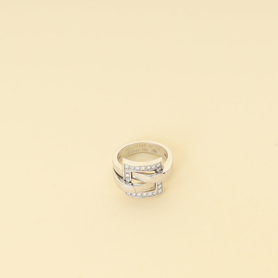 Boucheron 18K White Gold Diamond Déchainé Ring 53