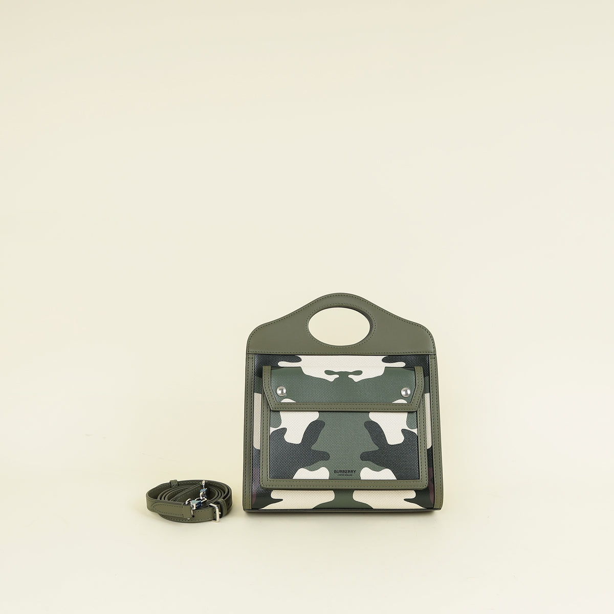 Burberry Green Multicolor Camouflage Mini Pocket Bag