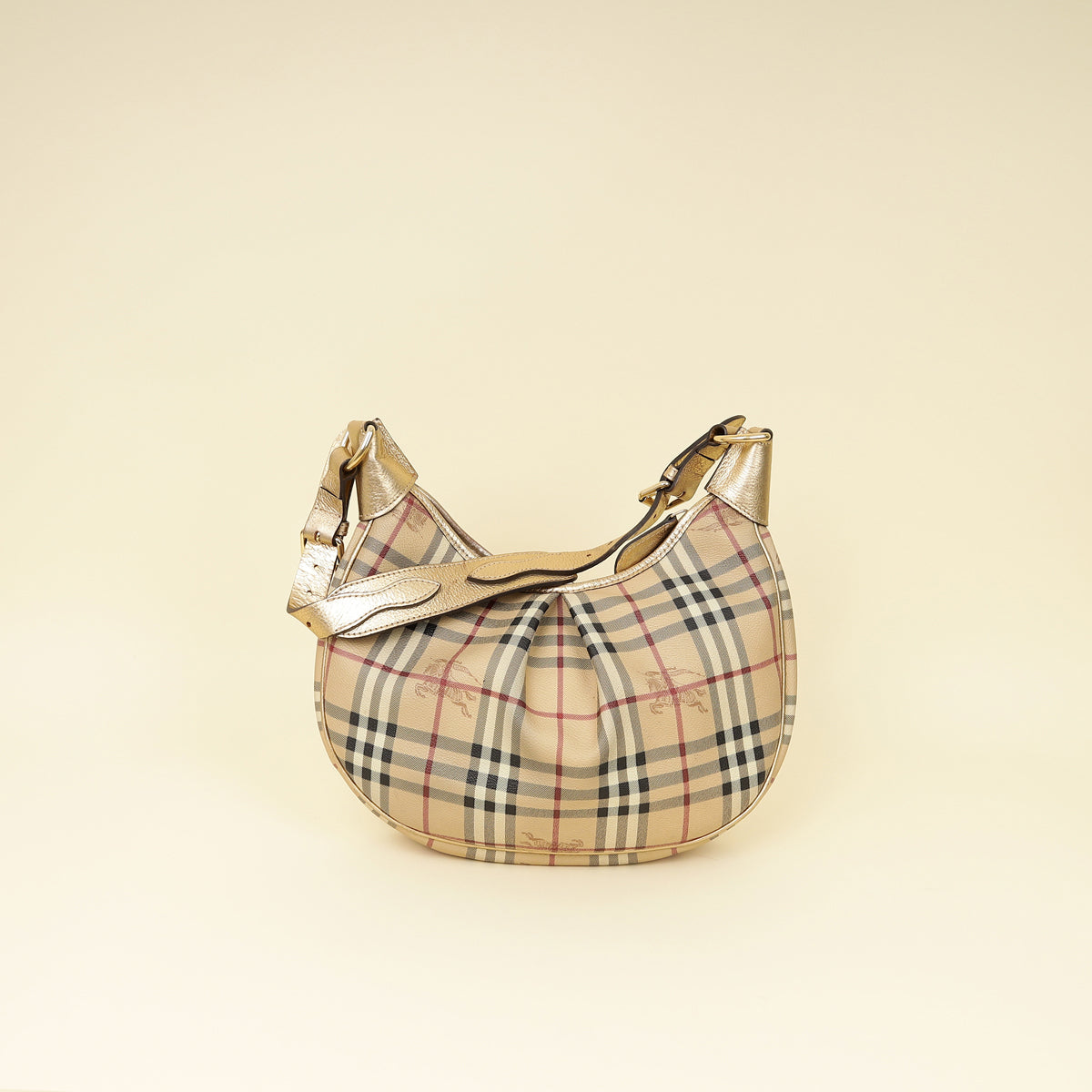 Burberry Bicolor Haymarket Hobo Bag
