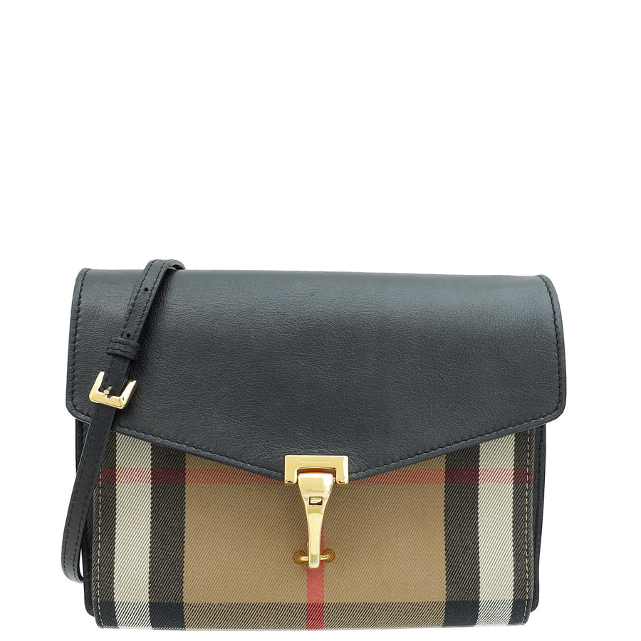 Burberry House Check Black Small Macken Crossbody Bag