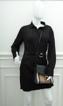 Burberry House Check Black Small Macken Crossbody Bag