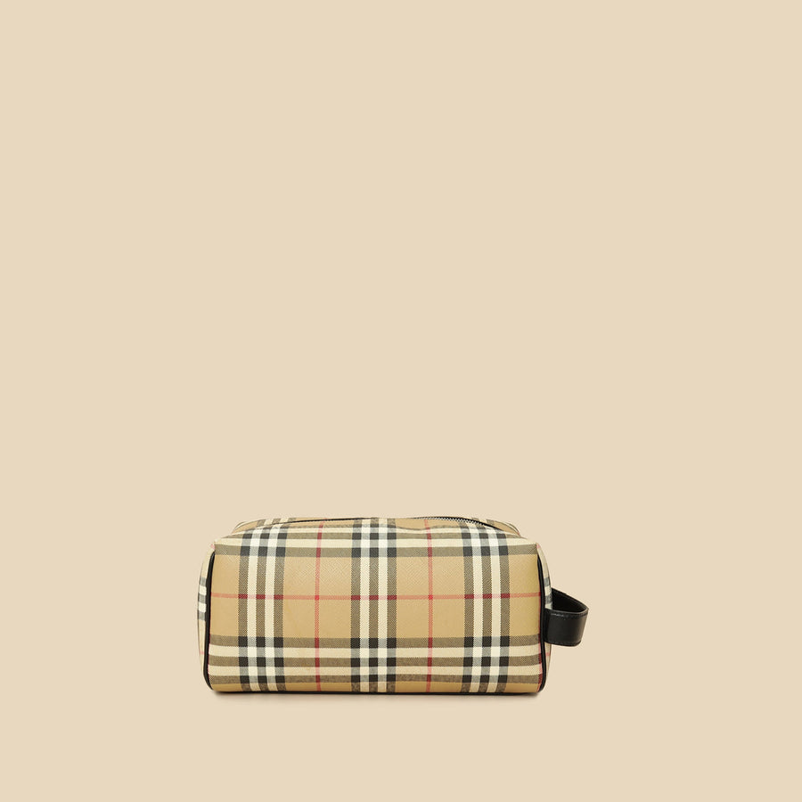 Burberry Beige Vintage Check Travel Pouch