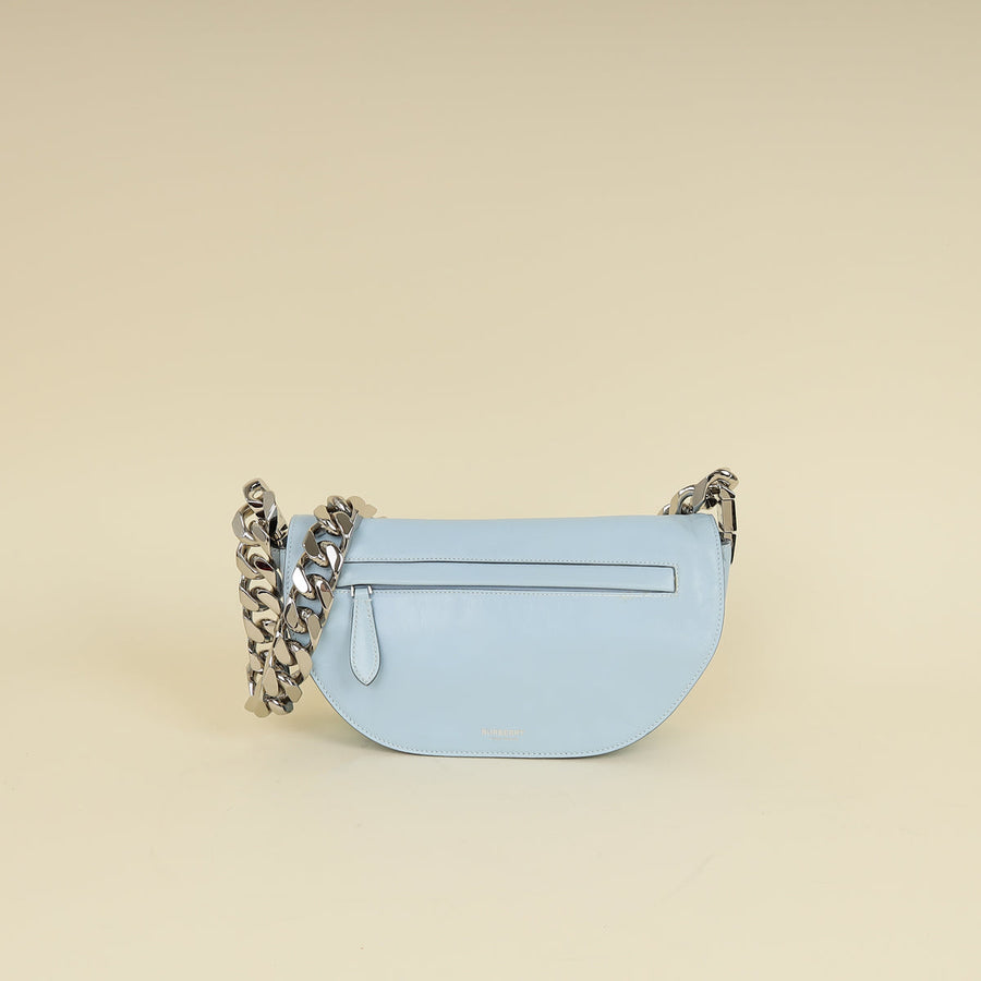 Burberry Pale Blue Soft Olympia Small Chain Bag