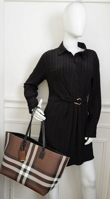 Burberry Bicolor Check Tote Bag