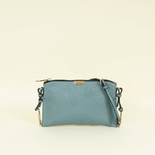 Burberry Blue Grey Heritage Grained Chichester Crossbody Bag