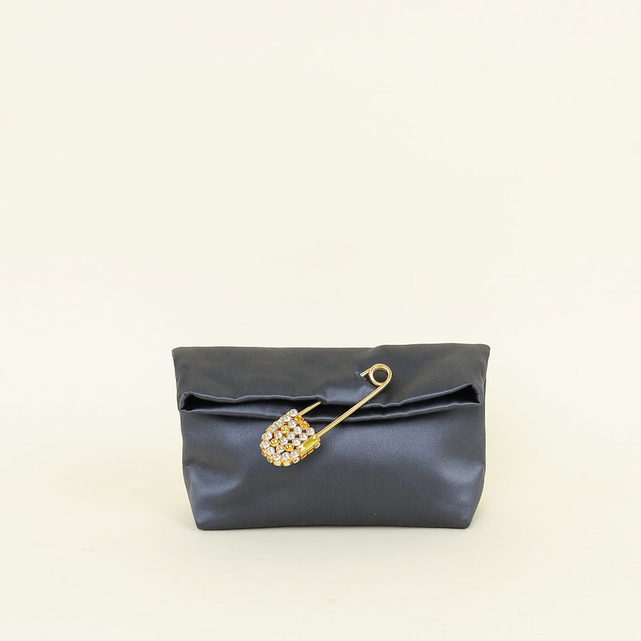 Burberry Dark Gray Pin Clutch