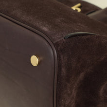 Burberry Chocolate Rocking Horse Suede Medium Tote Bag