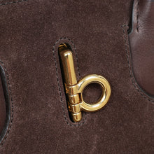 Burberry Chocolate Rocking Horse Suede Medium Tote Bag