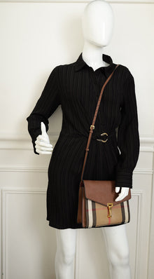 Burberry Brown House Check Macken Crossbody Bag